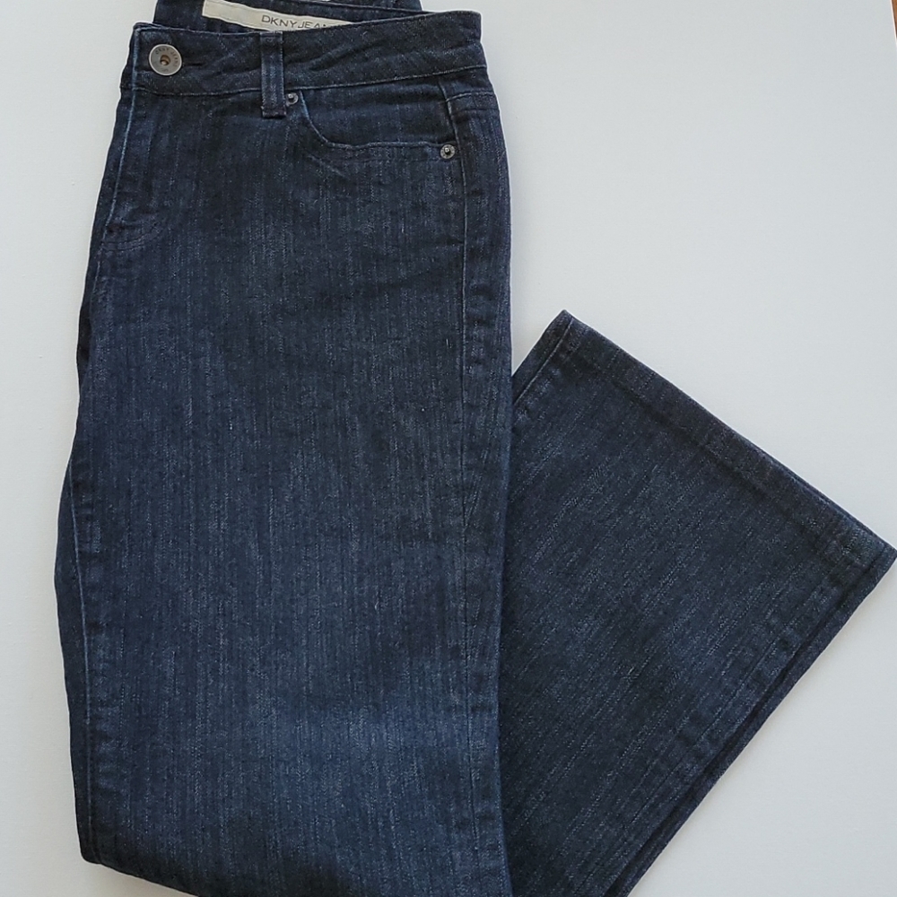DKNY Wide Leg Jeans Blue Denim Womens Size 10